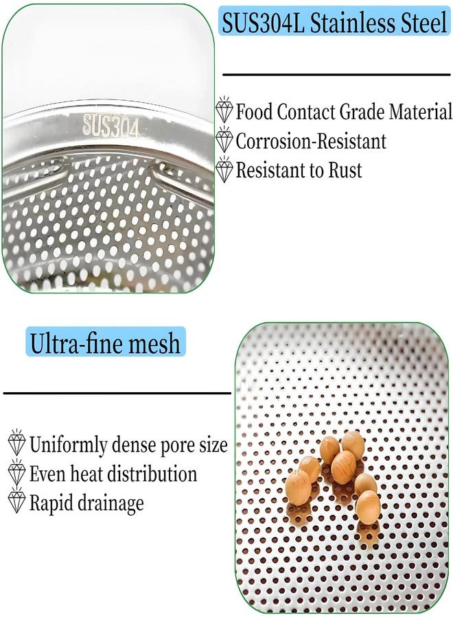 LYCNAGOGUE Stainless Steel Steamer Basket Food Grade Stainless Steamer Multipurpose Perforated Strainer Colander Basket Carrying Handle Three Legged Stand Vegetable and fruit strainer kitchen utensils (Diameter 22cm/8.7'') - Image 3